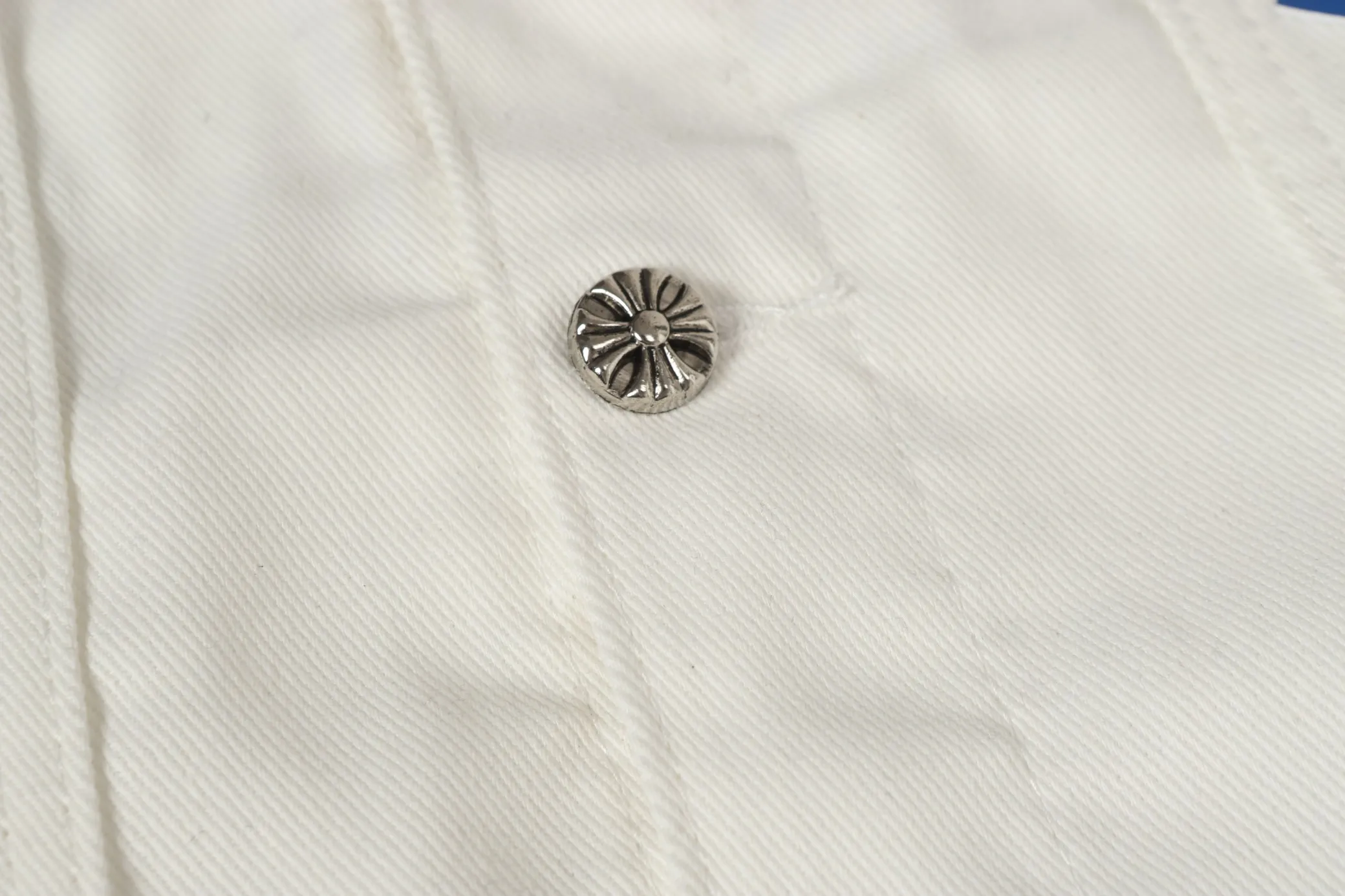 P360 Chrome Hearts 25ss patchwork leather cross patchwork embroidered shirt denim jacket Color: Picture color Size: M-3XL
